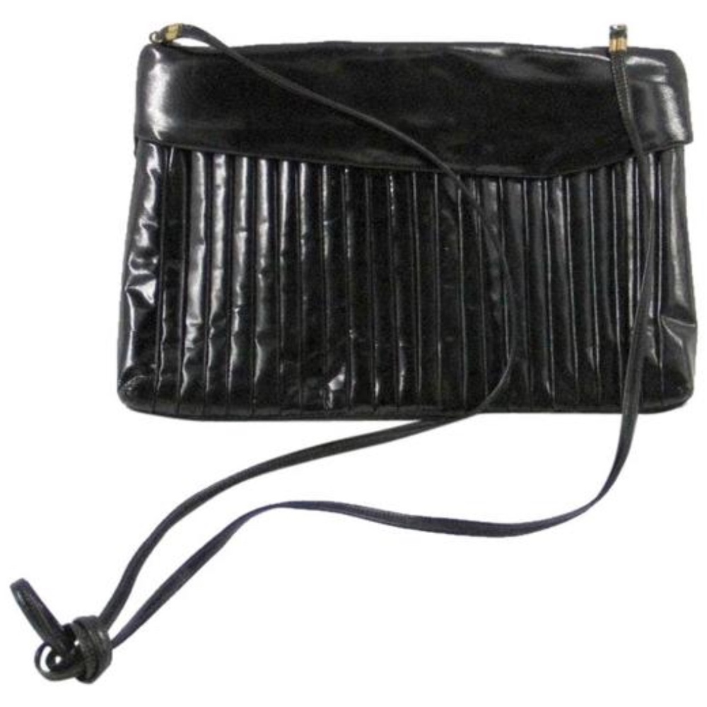 Sharif Vintage Black Vinyl Clutch